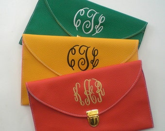 Monogram Clutch Purse Detachable Chain Personalized Custom Embroidery Prom Purse