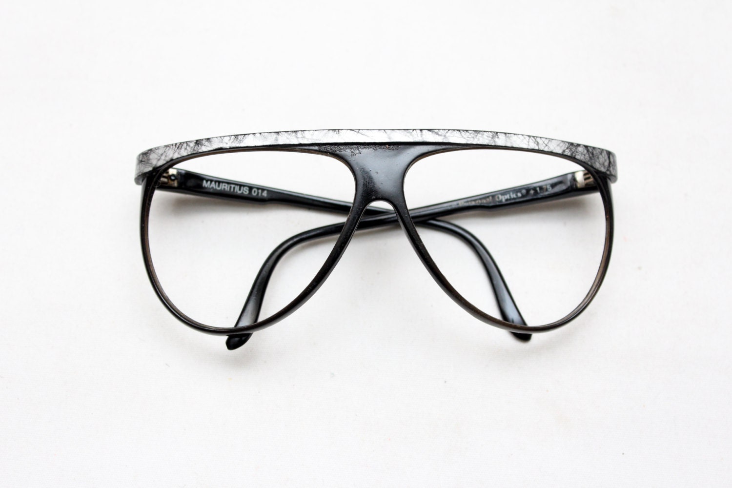 Rare 80s Vintage “personal Optics” Large Black Eyeglass Frames Mens Exclusive Haute Juice 