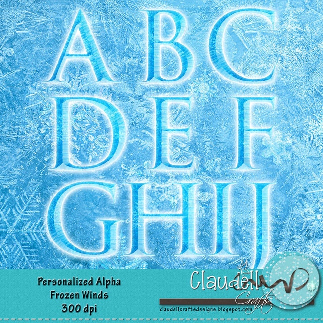 frozen winds inspired clipart alphabet 300 dpi by claudellcrafts