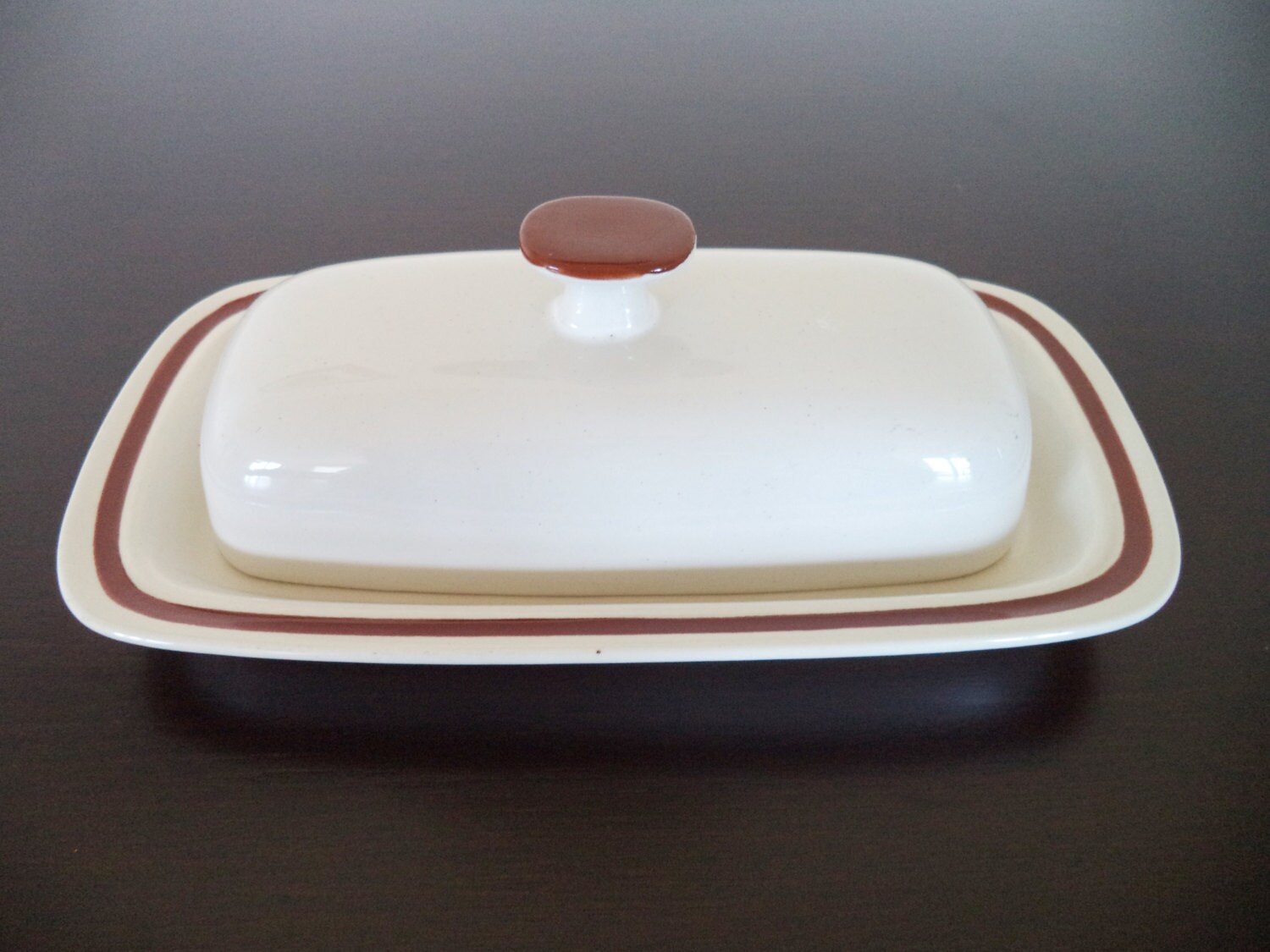 Vintage Genuine Stoneware Butter Dish Made in Japan Haute Juice