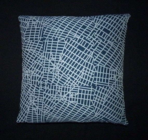 Modern urban style blue Accent throw Pillow 17 x
