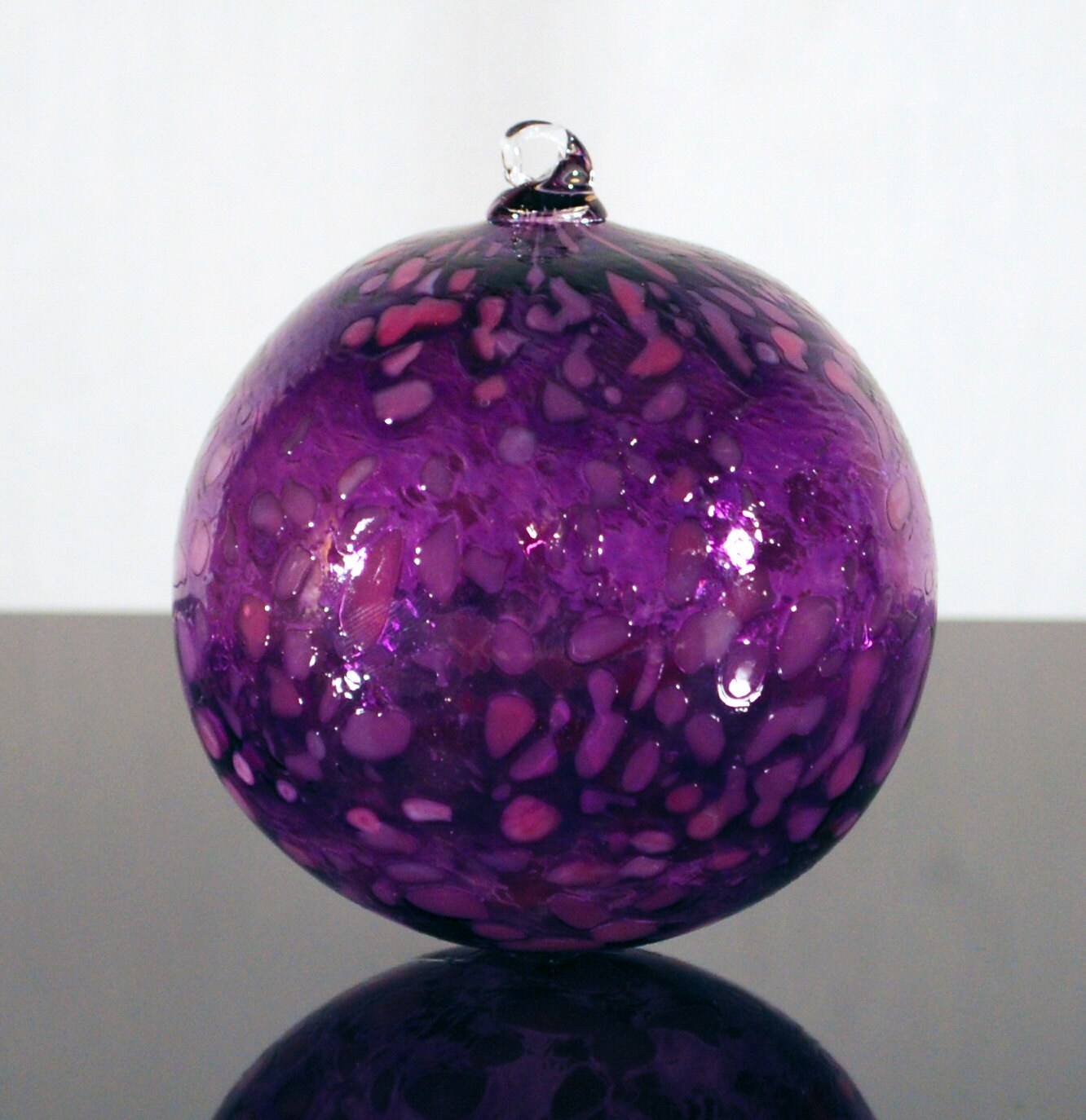 hand blown glass ornament transparent violet purple with hand blown glass ornament transparent violet purple with