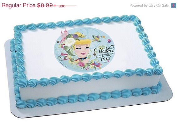 SUMMER SALE CINDERELLA-Wishes Edible Image Cake Topper Il_570xn