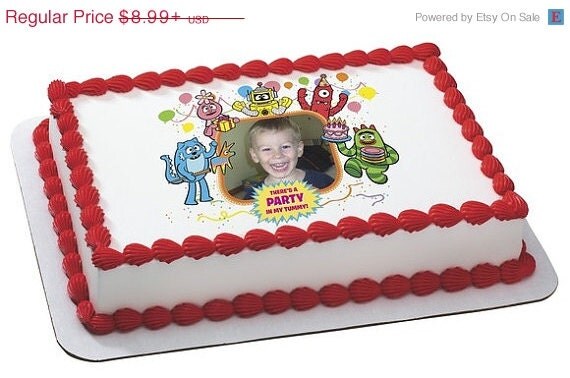 SUMMER SALE YO Gabba Gabba-Party In My Tummy Edible Image Cake Topper Il_570xn