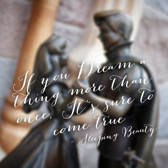 Items similar to Sleeping Beauty Art and Quote Poster | Disney Quote