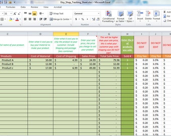 Etsy Business Profit and Order Trac king Worksheet for Etsy Seller ...