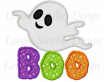 Halloween Ghost BOO Applique Machine Embroidery Design NO:0232