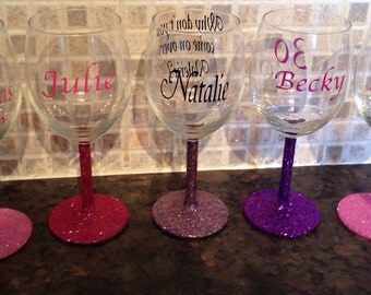 Glitter wine glasses  Etsy UK