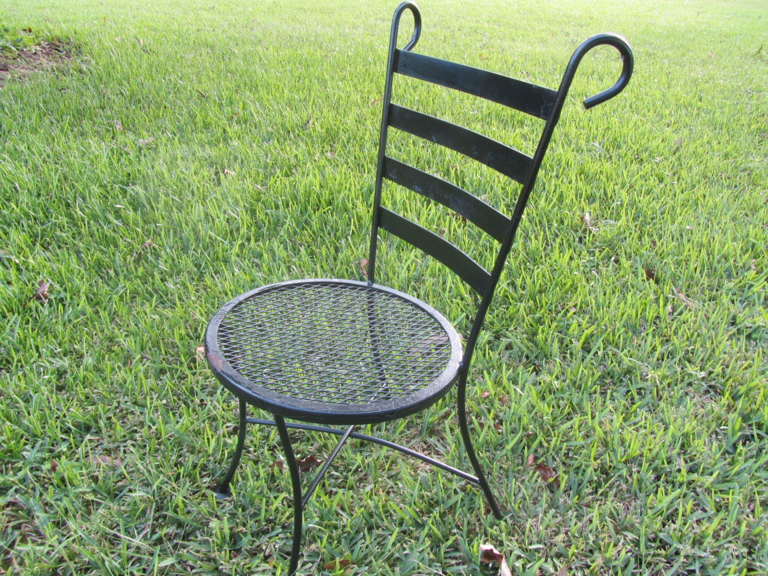 Vintage Bistro Chair Wrought Iron Chair Retro Chair Metal