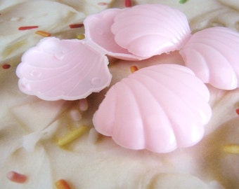 Plastic Pink Clam Shell Trinket Boxes Party Shower Favors 12pcs