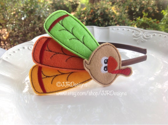 Turkey Headband-thanksgiving headband-Newborn Headband-Toddler Headband- Girl Turkey Headband Il_570xn