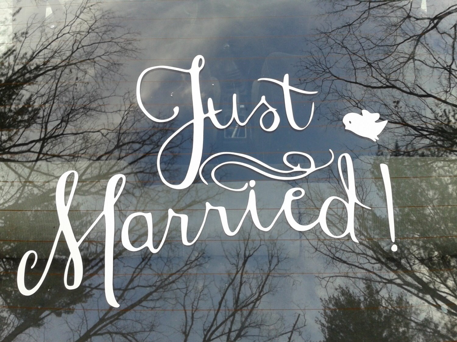 Just Married Window Clings/ Custom Wedding Window Clings/Just