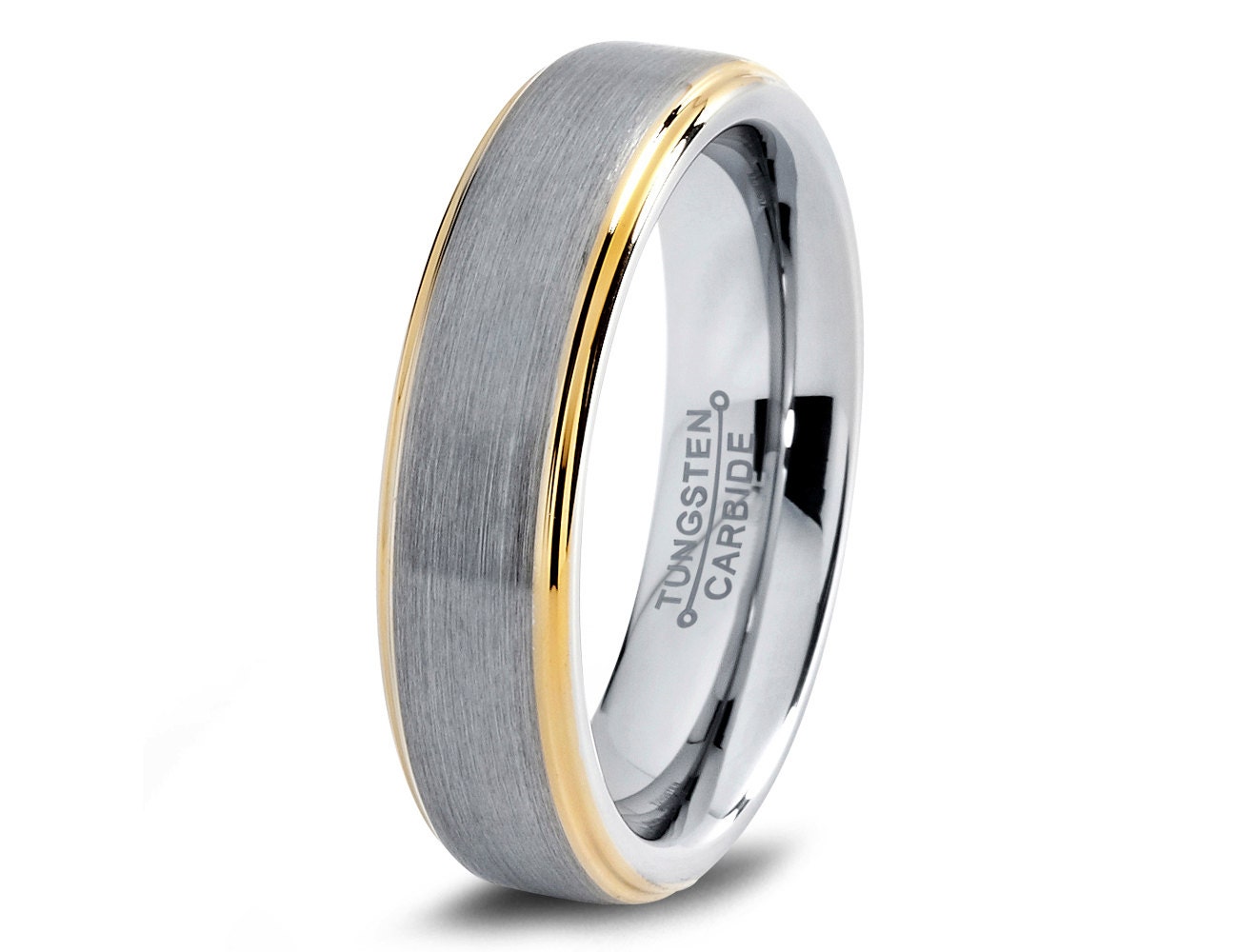 Mens Tungsten Carbide Wedding Band Ring 6mm 18k by GiftFlavors