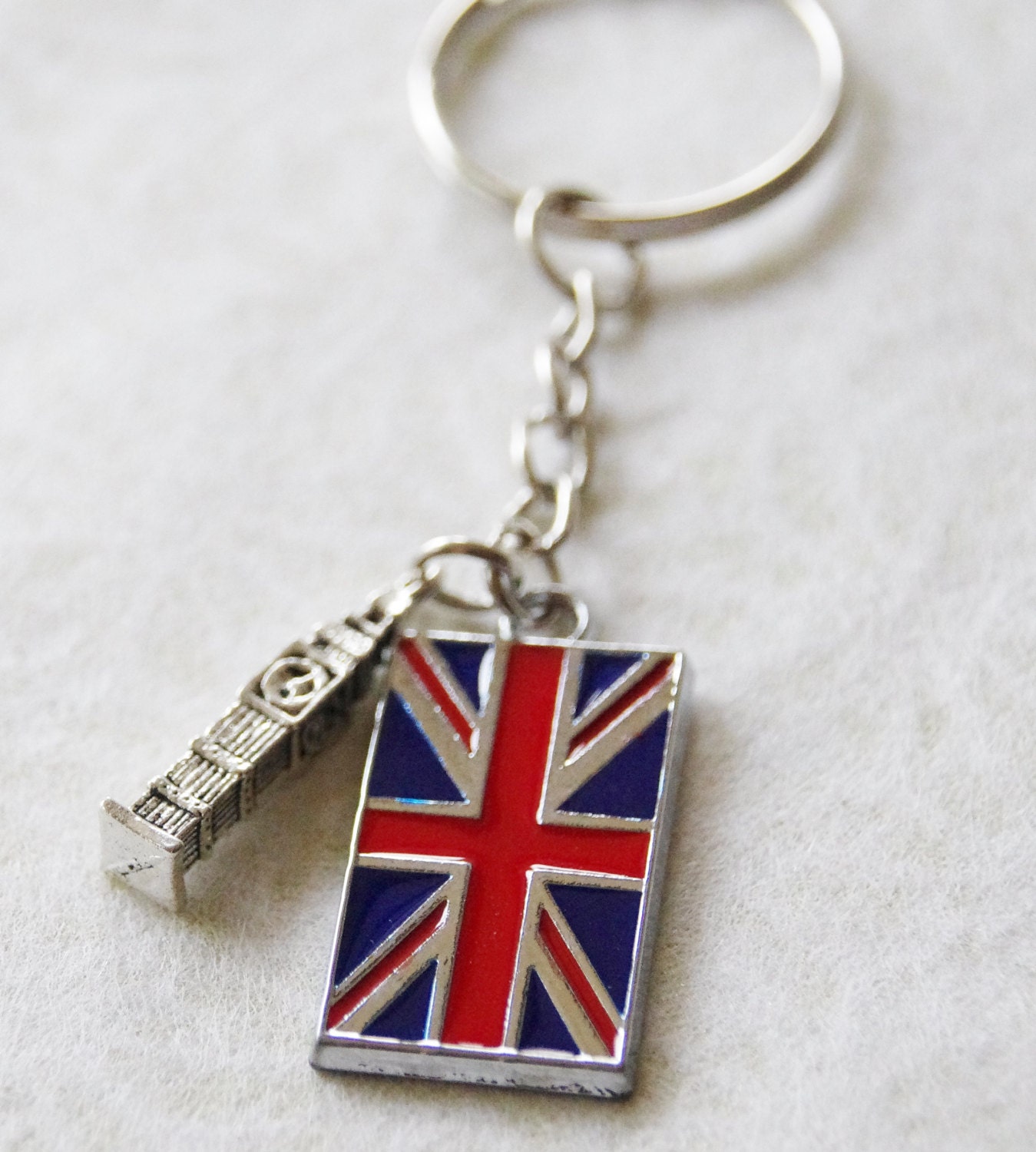 London Keychain / Big Ben Keyring / UK Keychain / Union Jack