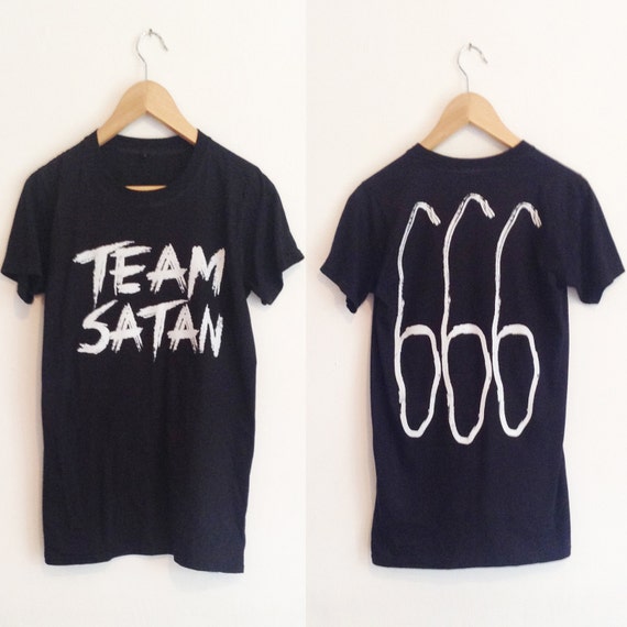 Team Satan 666 Black T-shirt Hipster Indie Swag Dope Hype Mens Womens Sporty Style