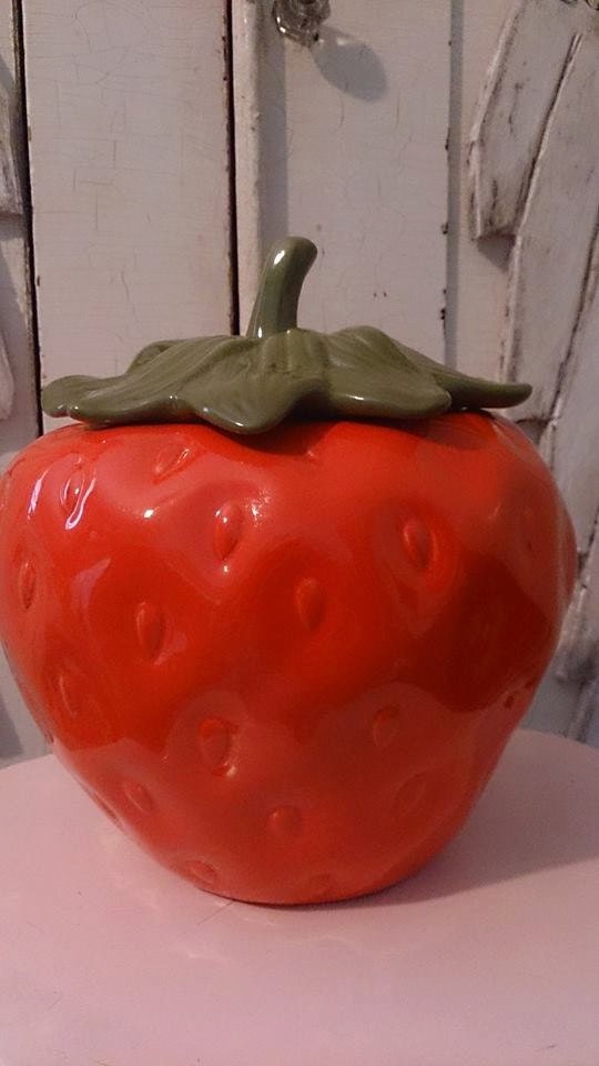 Vintage Strawberry Cookie Jar Made in the USA