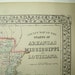 15 x 23" Large 1871 Mitchell Map Arkansas AR Mississippi MI Louisiana LA Pl #39