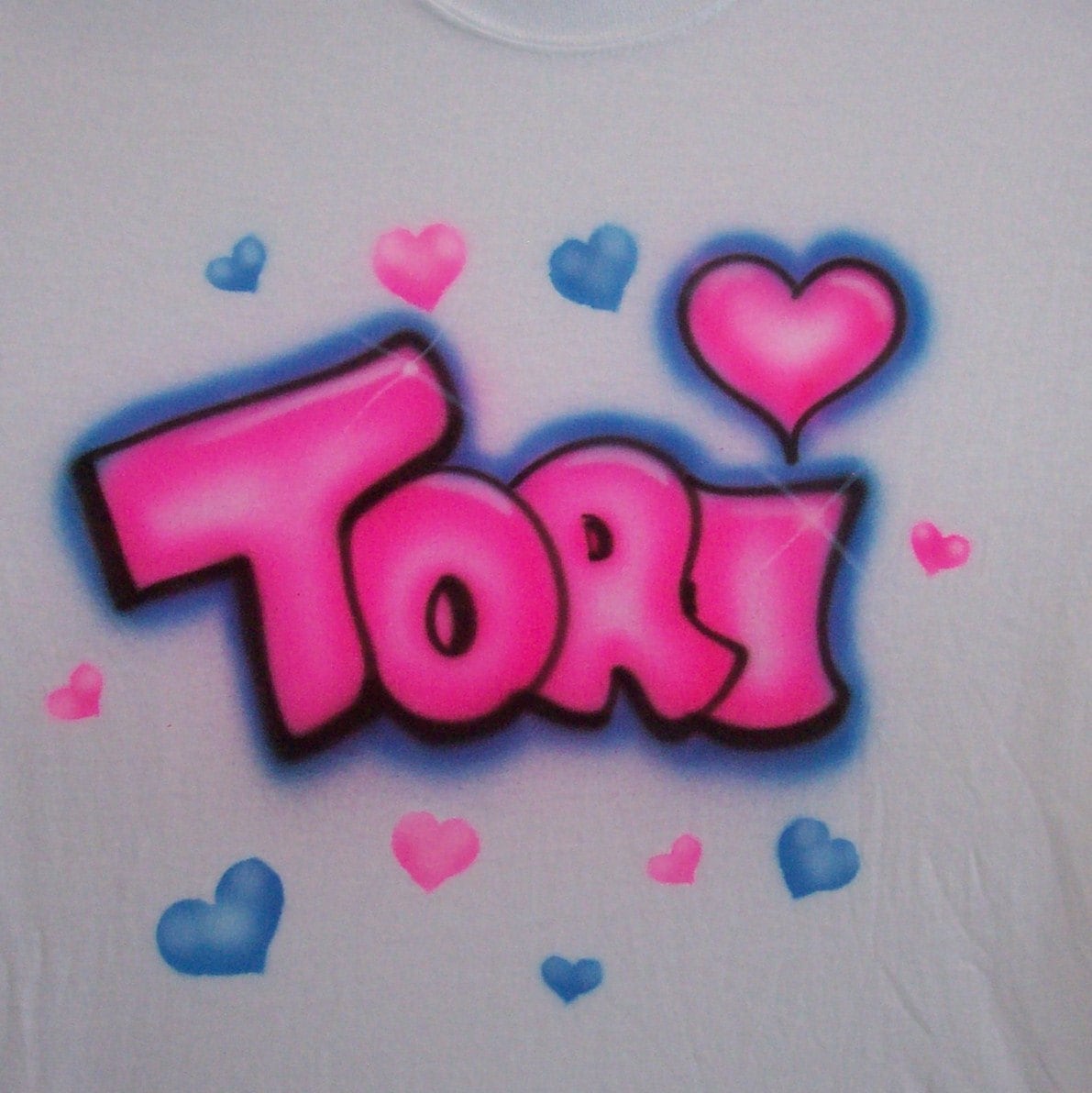Uncategorized Bubble Letter Name hearts w bubble letter name personalized airbrush t shirt