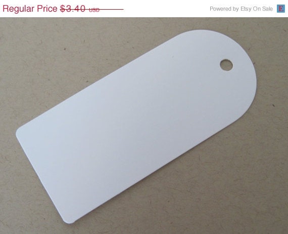 15% off - 25 White Cardstock Tags 3.5 x 1.5 inches - t165 Il_570xn