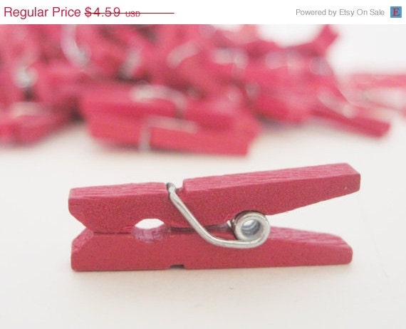 ON SALE - RED - 50 Mini Clothespins Il_570xn