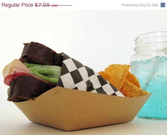 10% off - 50 LARGE Kraft Heavy Paper Food Tray for Parties, Showers or Wedding Il_570xn