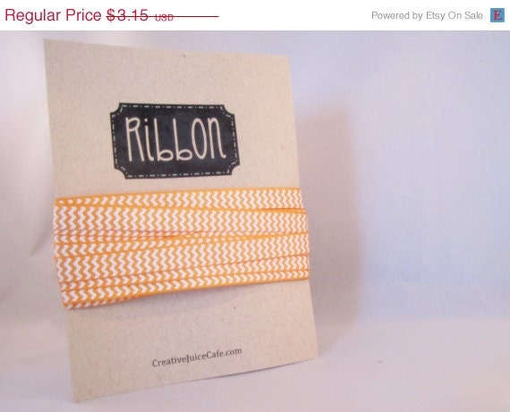 10% off - 5 yards of Orange Chevron Printed 3/8" Grosgrain Ribbon Il_570xn