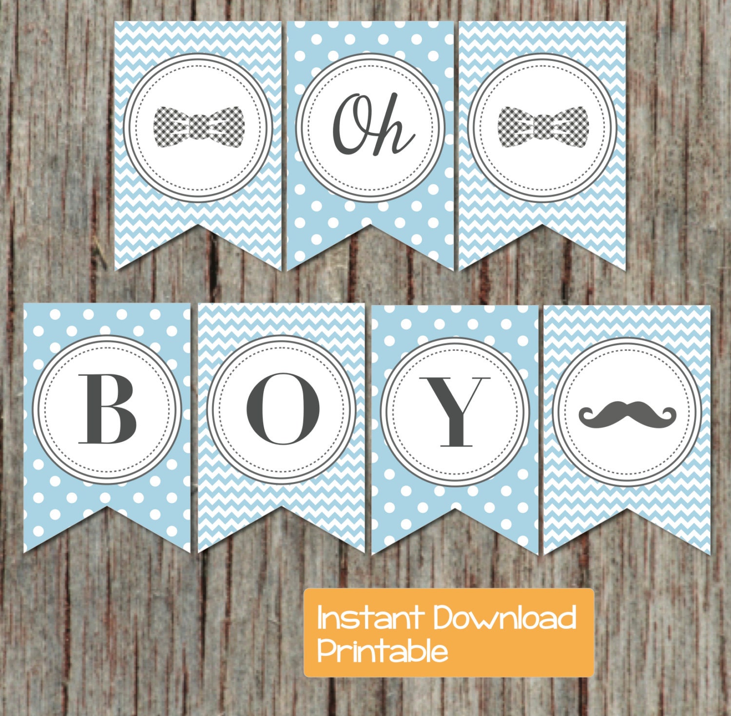 boy oh boy printable baby shower banner powder blue grey