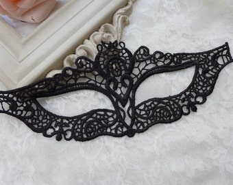 Gothic Lace Mask in Black, Masquerade mask, Sexy black eye mask