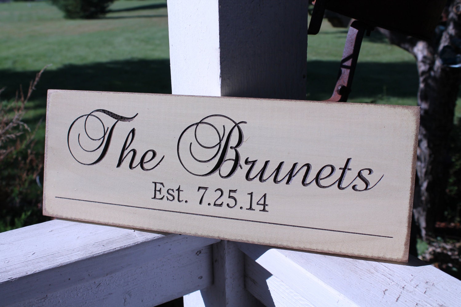 Established Sign Plaque Last Name Sign 7x24 by Timberlinewoodworks