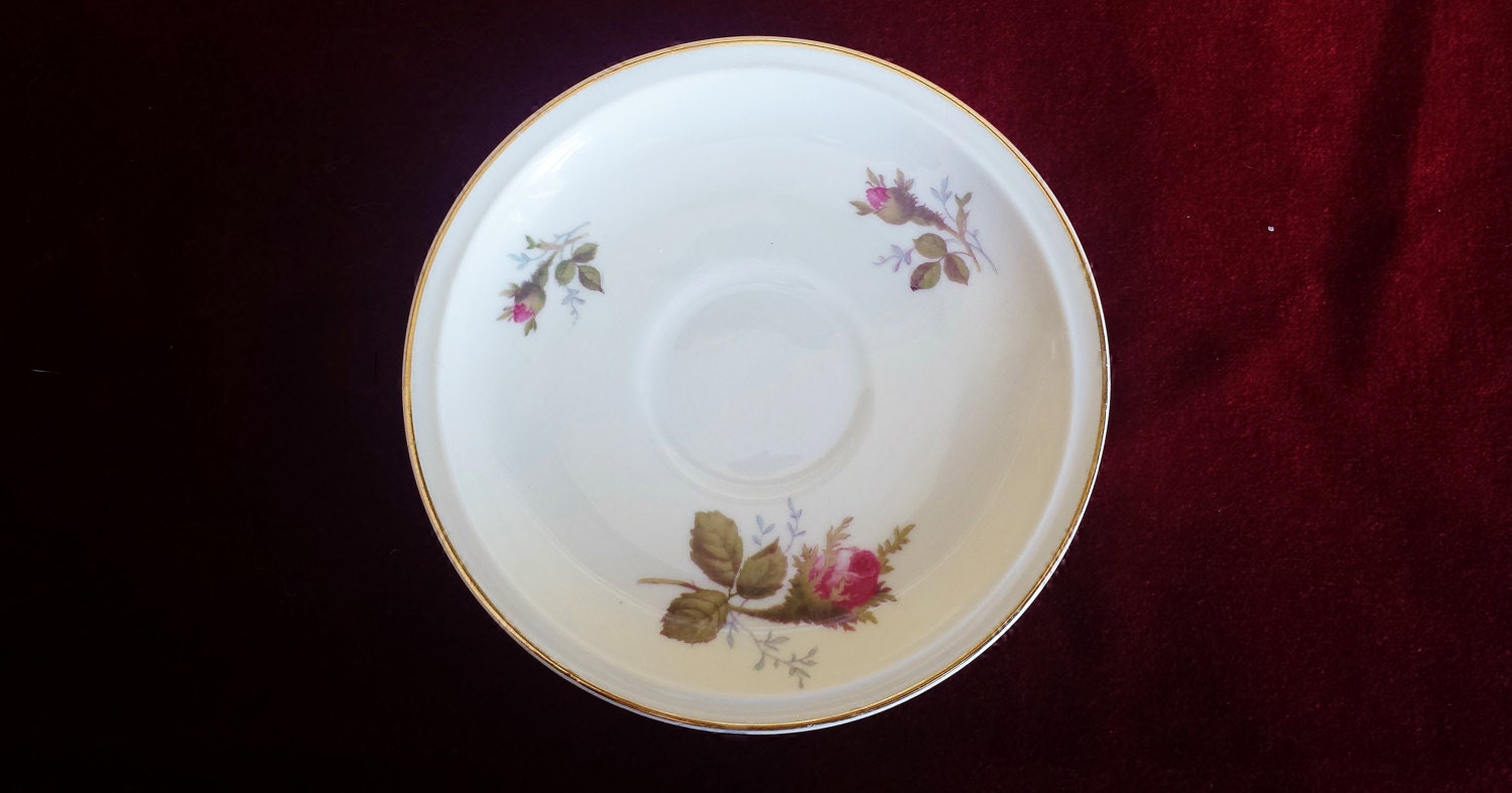 Vintage Germany US Zone Rosenthal China Saucer in Moss Rose