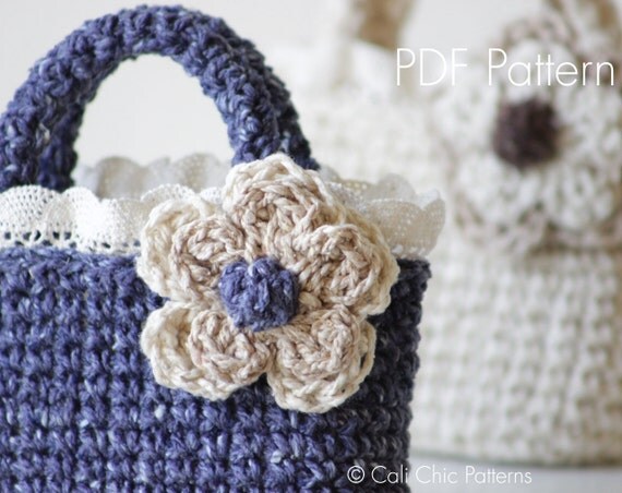 Crochet Pattern 219 - Summer Tweed Mini Tote - Crochet Girls Tote Bag ...