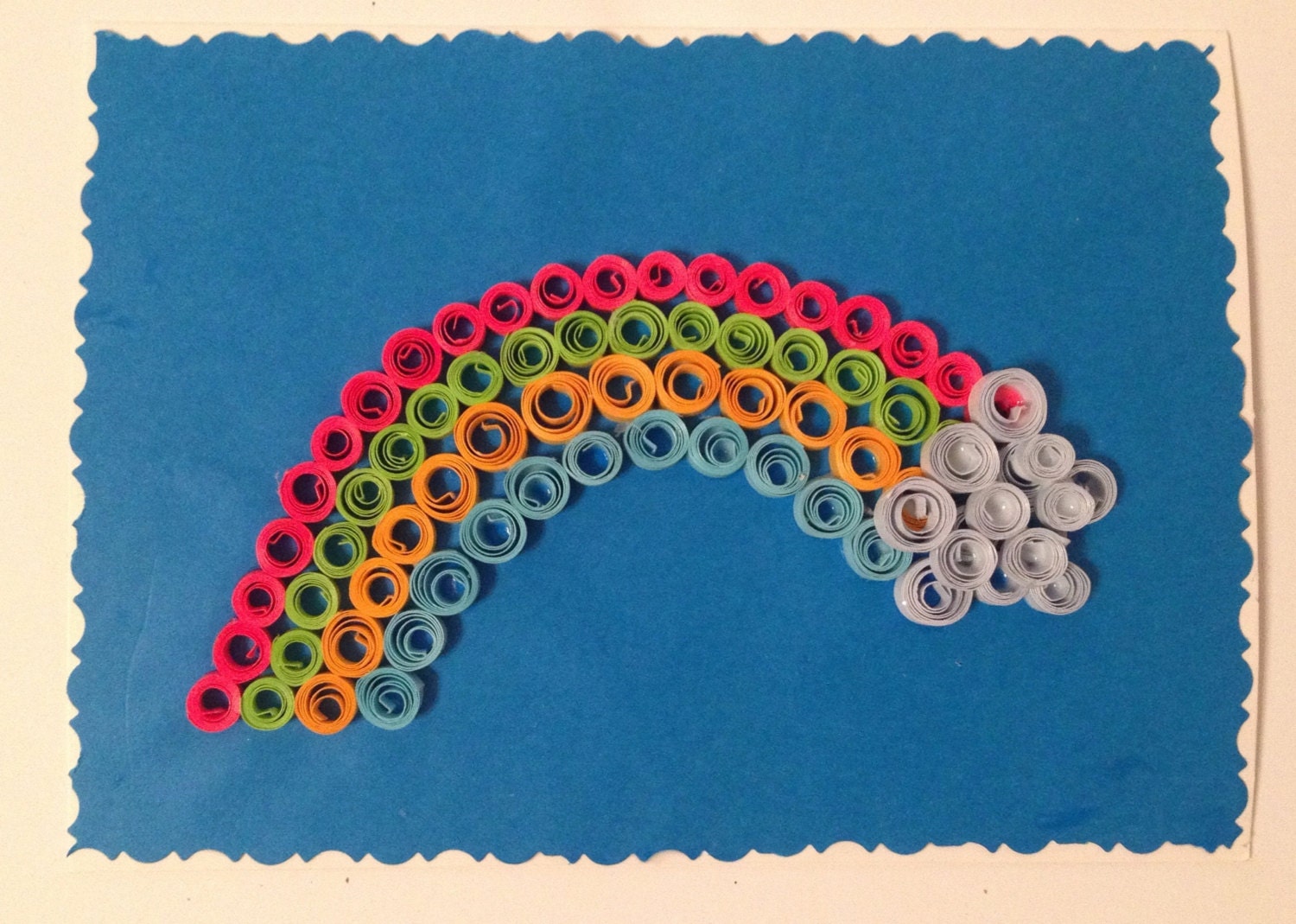 Handmade card rainbow quilling paper quilling birthday