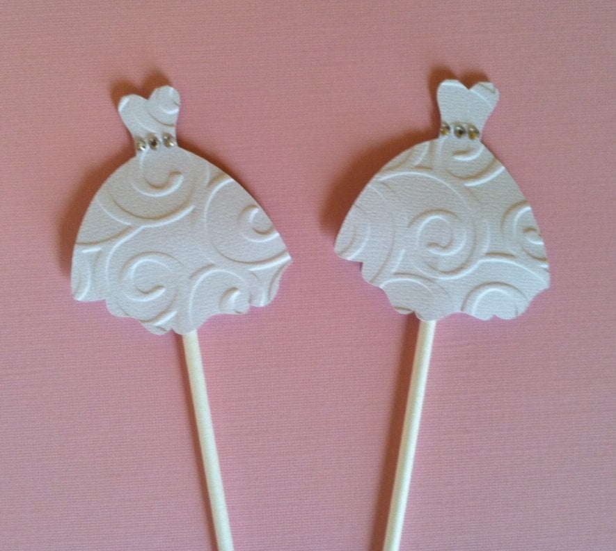WEDDING DRESS CUPCAKE Toppers Wedding by CreationsbyColett