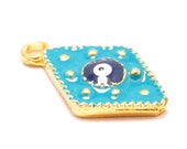 1 Piece Enamel Handmade Evil Eye Bead Pendant, Nazar Bead Pendant, Hamsa, Jewelry Findings, Bohemian Jewelry