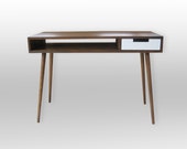 Mid Century Desk With Drawer.  Minimalist / Modern / Mid-Century Design. Solid Wood. Custom Sizes Available