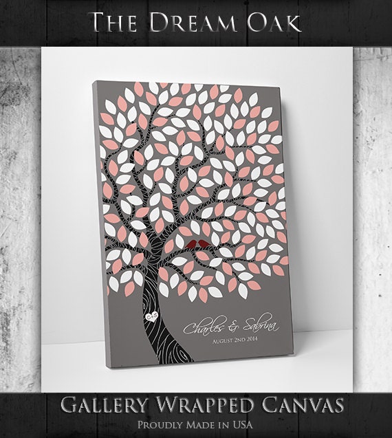 Custom Wedding Guest Book Tree - Unique Wedding Guest Book Poster - Wedding Tree - 55-150 Guest Sign In - Canvas or Print - 16x20 Inches by WeddingTreePrints
