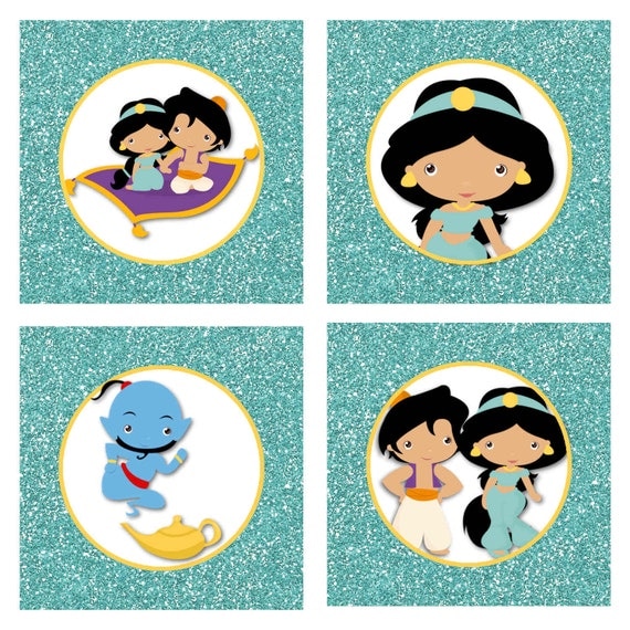 Download Printable Princess Jasmine Personalized Cupcake Toppers