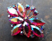 Vintage Brooch 50s, Antique Czech/German Brooch,Vintage Rhinestones Brooch,Brooch West Germany,Glass Rhinestone Brooch