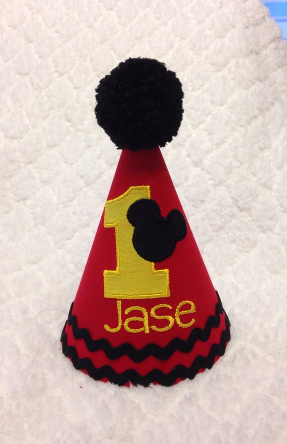 Download Embroidered Birthday Hat Mickey Mouse Cake Smash Hat