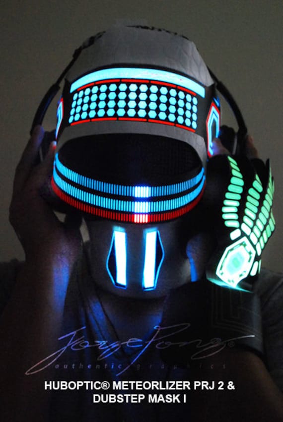 ROBOT LED Mask for Glow Masquerade edm dj skull LED laser edc