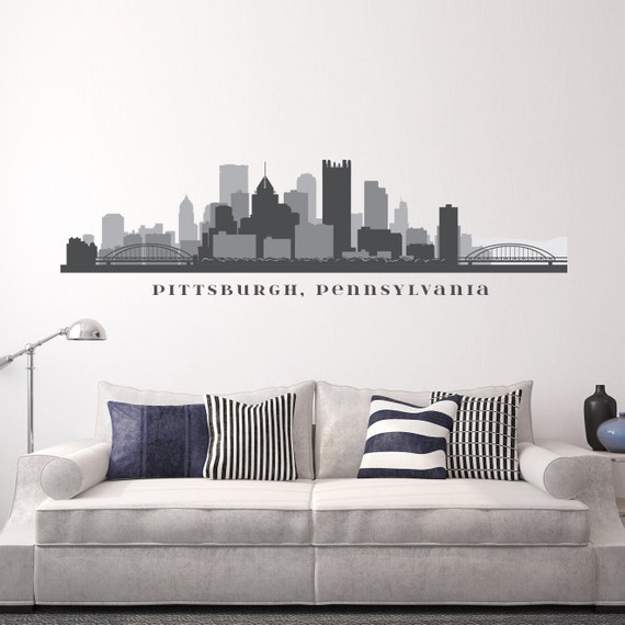 PITTSBURGH PENNSYLVANIA Skyline Wall Decal Art printed Vinyl Sticker