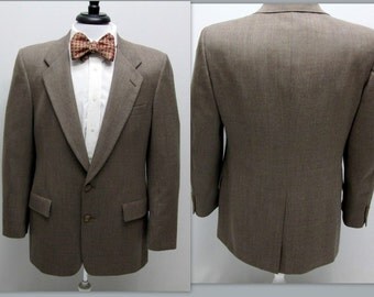 Vintage Men's Sports Coat, Christian Dior Monsieur Wool Brown Blazer, Christian Dior Sports Coat