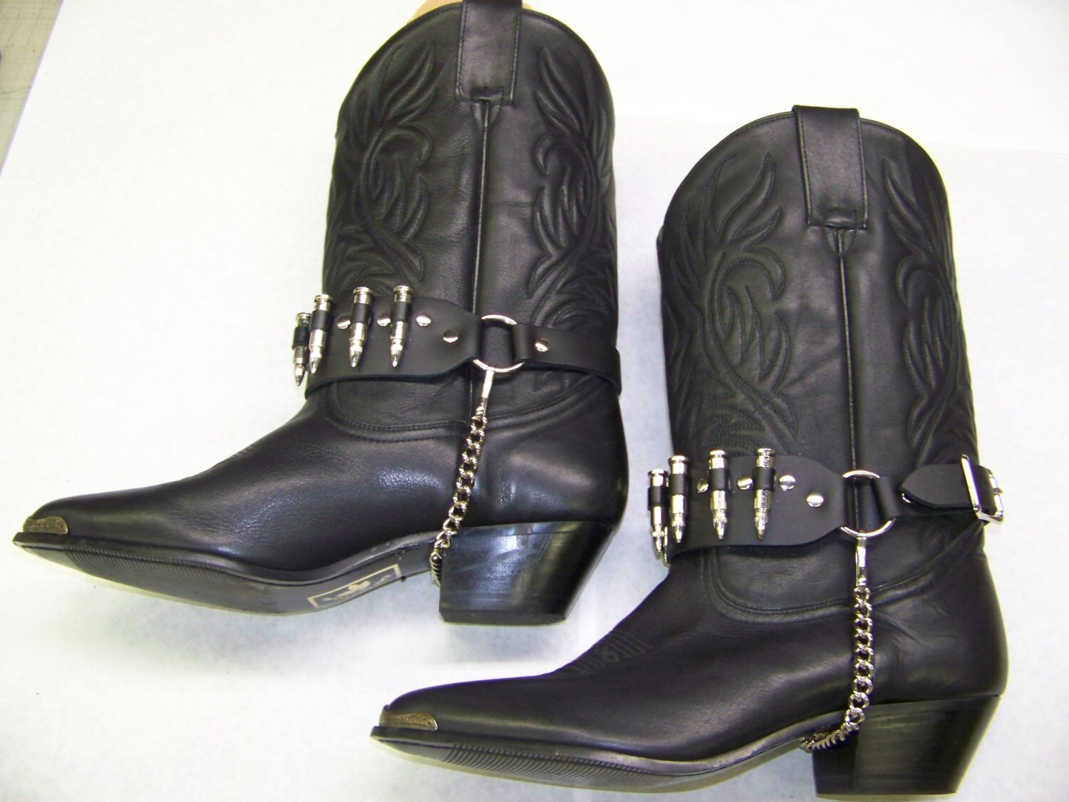 boot straps leather