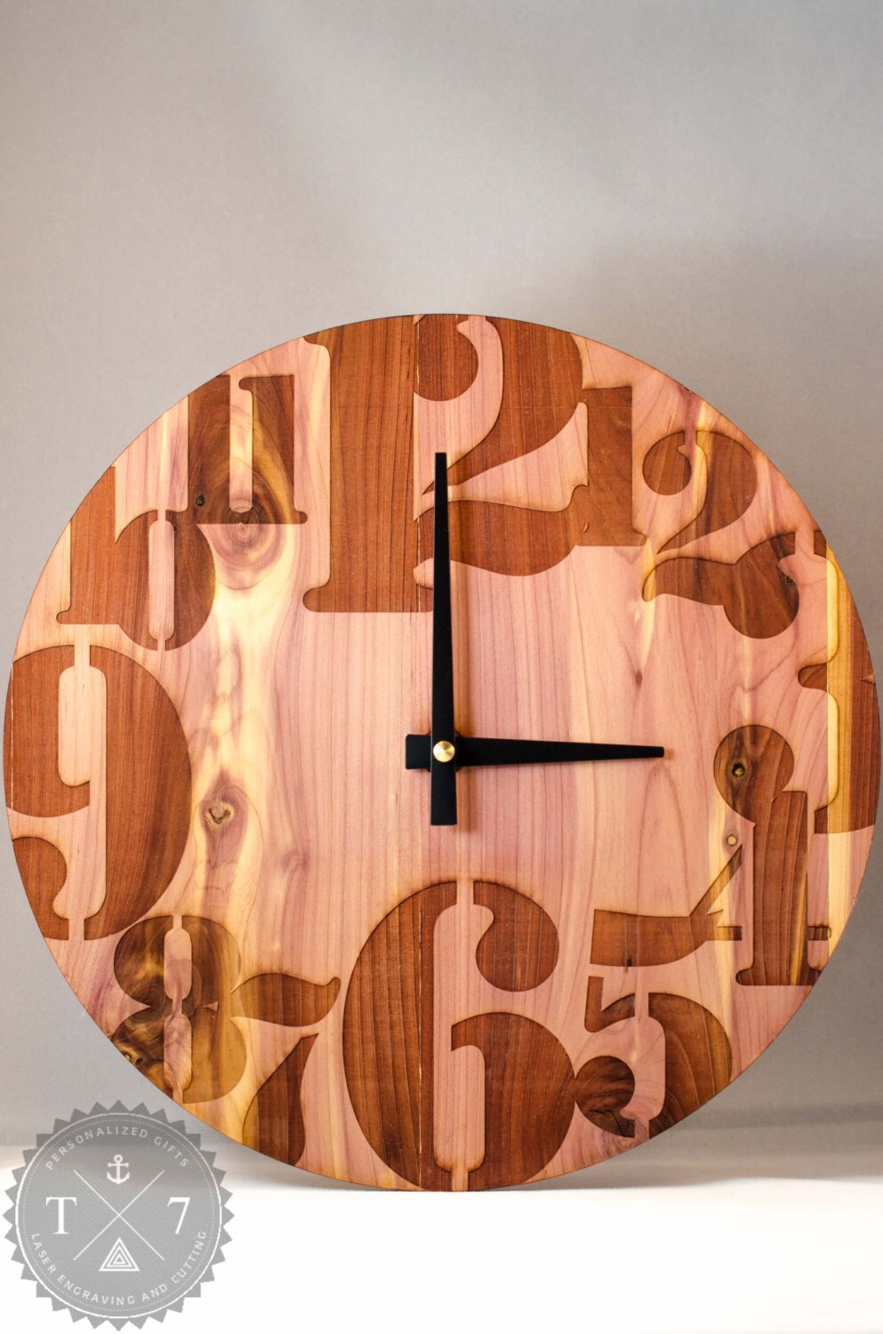Wall Clock Modern Wood Wall Hanging Art Modern Home by StudioT7
