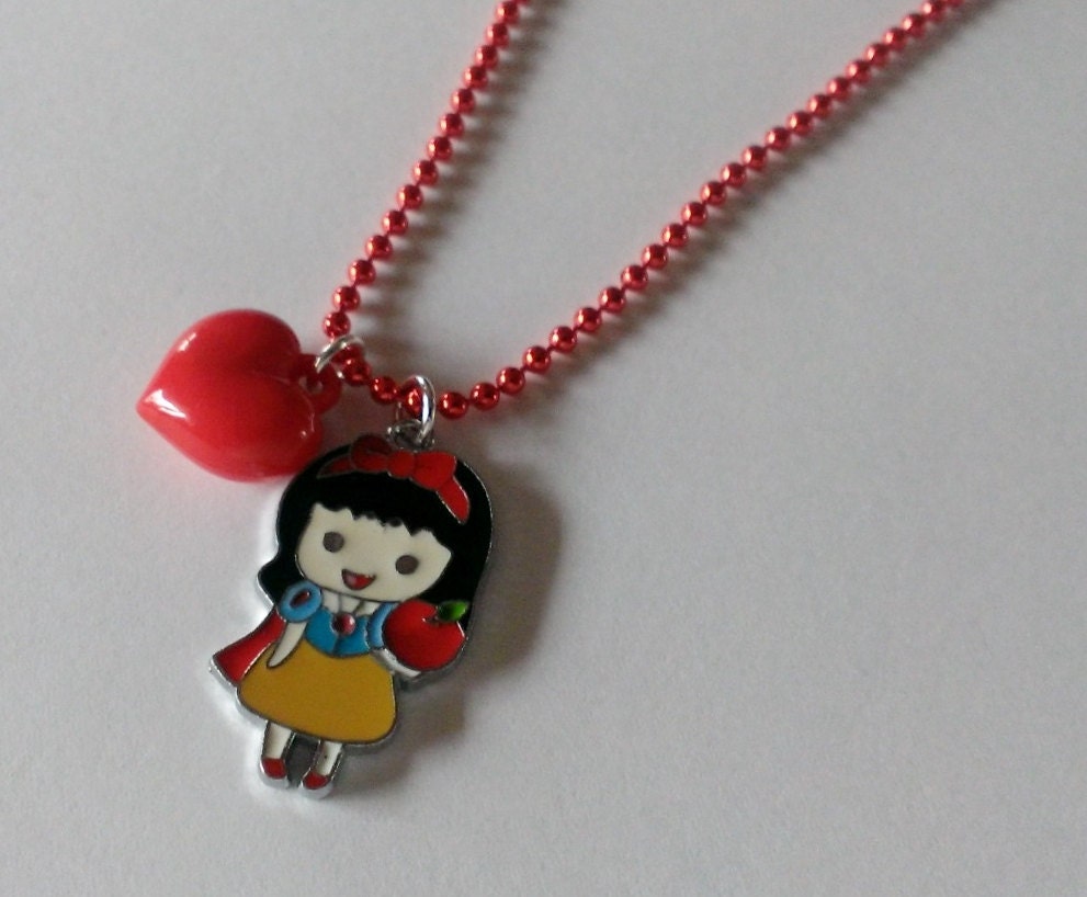 CLEARANCE Snow White Inspired Charm Necklace by BookGeekBoutique