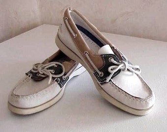 Vintage Classy Casual Three Toned Sperry Top-Siders Boat Shoes Size 5M