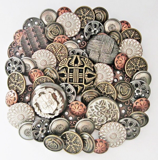 Metal buttons Wholesale lot 60 assorted bulk metal by chicbuttons