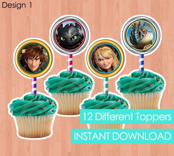 How To Train Your Dragon 2 Cupcake Toppers INSTANT DOWNLOAD