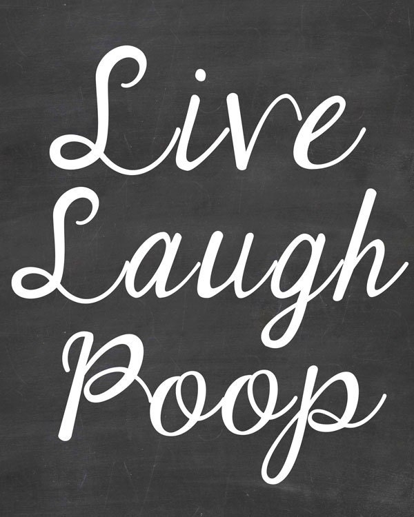 Printable Quote Live Laugh Poop Chalkboard Art Quote Art