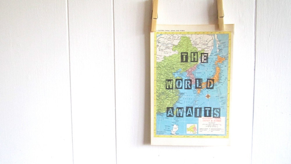 The World Awaits Travel Theme Nursery Vintage Map By Opusandverse